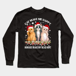 CAT MAKE ME HAPPY Long Sleeve T-Shirt